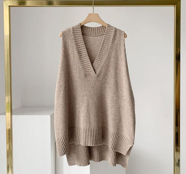 Autumn Aura: Sleeveless Sweater Vest Line (4 colors) - Sense of Style