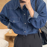 Classic Denim Button-Down Shirt (2 colors) - Sense of Style
