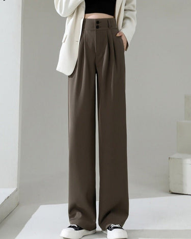 Elegant Double-Button Wide-Leg Pants (3 colors) - Sense of Style