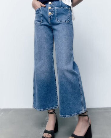 Fly Pocket Wide Leg Jeans (3 colors) - Sense of Style