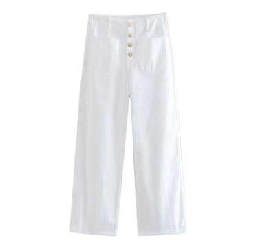 Elegant Double-Button Wide-Leg Pants (3 colors) – Sense of Style
