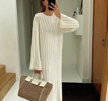 Jenny Ribbed Knitted Dress (2 colors) - Sense of Style