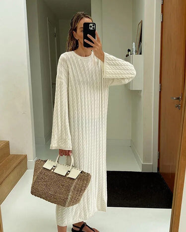 Jenny Ribbed Knitted Dress (2 colors) - Sense of Style