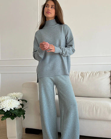 Grey Knit Sweater & Pants Set