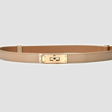 Lock Buckle Leather Belt - Sense of Style