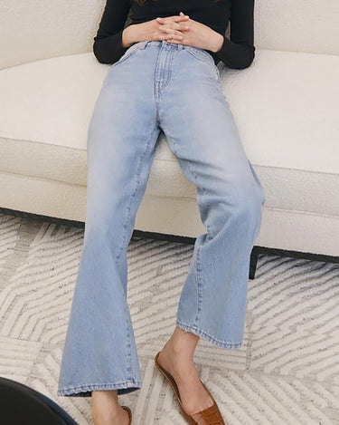 Mid-Rise Cotton Straight Leg Jeans (4 colors) - Sense of Style