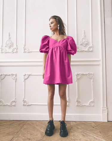 Mini Dress Puff Sleeve (9 colors) - Sense of Style