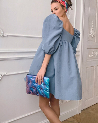 Mini Dress Puff Sleeve (9 colors) - Sense of Style