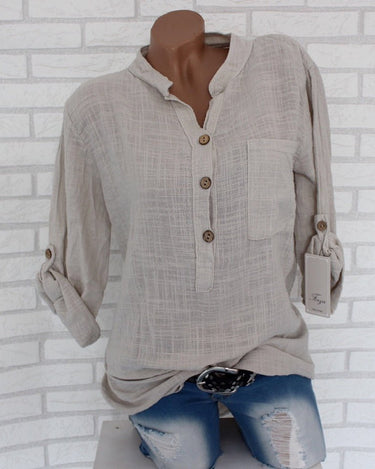 Oversized Linen Blouse (7 colors) - Sense of Style