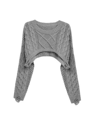 Short Knitted Sweater (3 colors) - Sense of Style