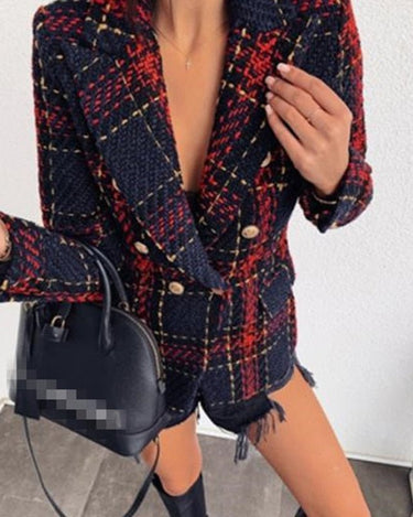 Sophisticated double-breasted wool tweed blazer - Sense of Style