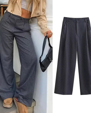 Striped Wide Leg Pants - Sense of Style
