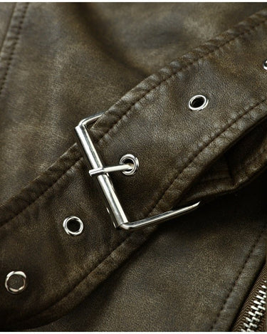 Washed Leather Jacket - Sense of Style