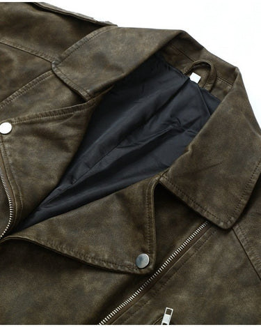 Washed Leather Jacket - Sense of Style