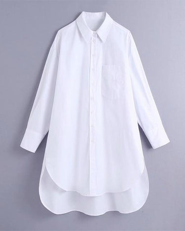 White Oversized Button Up Shirt - Sense of Style